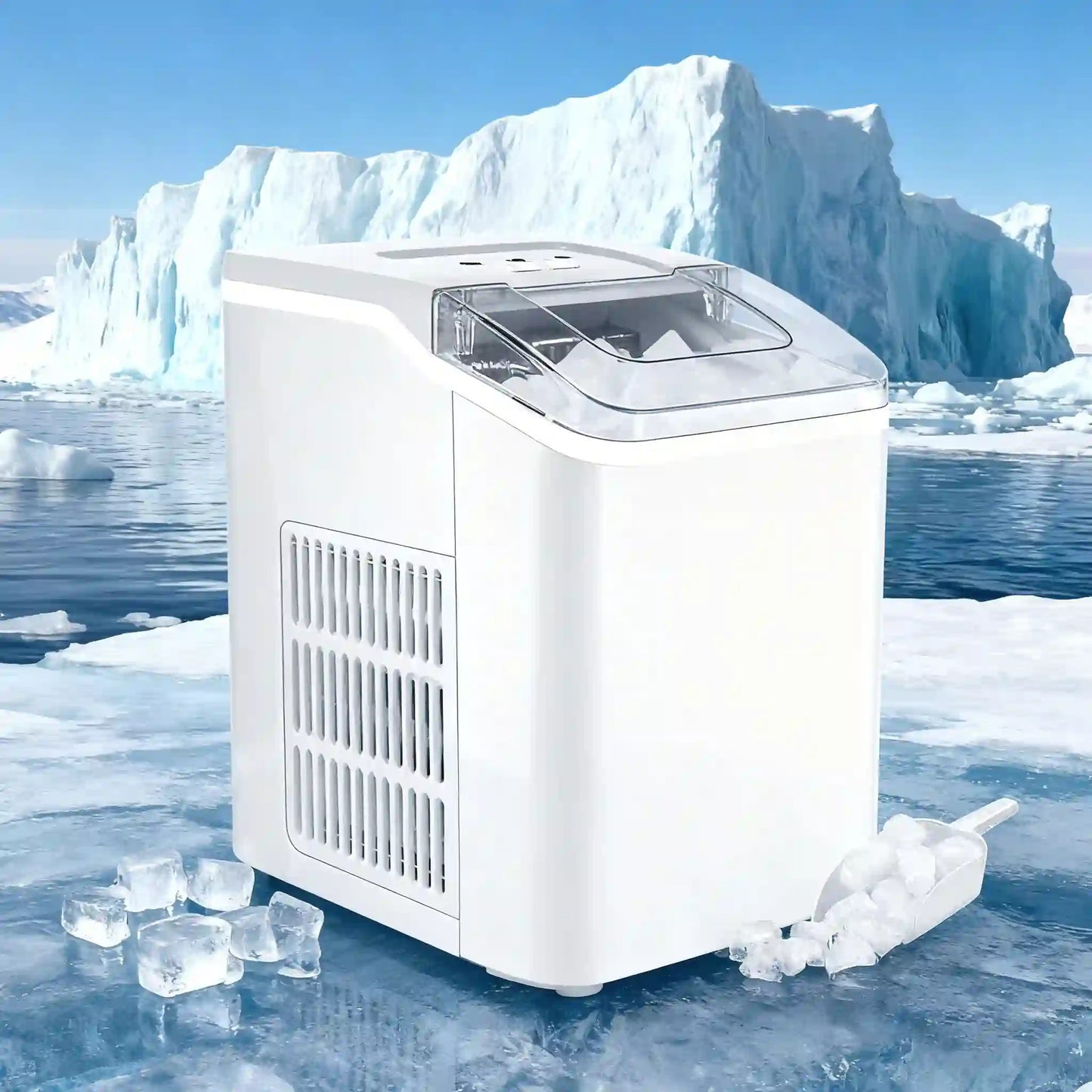 Home Ice Maker – Compact, Fully Automatic, Low-Noise Mini Ice Machine with Self-Cleaning for Household & Dorm Use