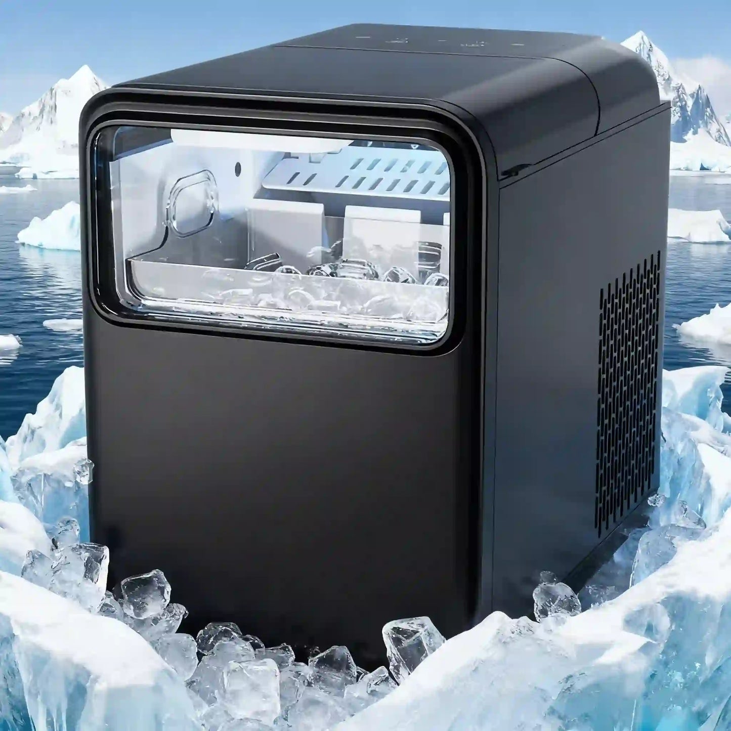 Mini Commercial Ice Maker, 12KG/Day, Fully Automatic for Home & Dorm