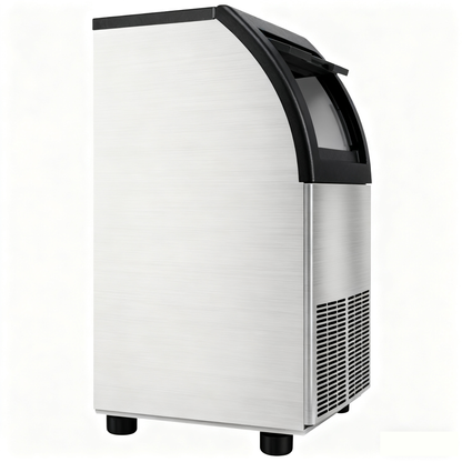 Commercial Foam Ice Maker Machine 220V, Fully Automatic High-Efficiency Ice Cube Maker for Milk Tea Shops and Bars (0.565KW)