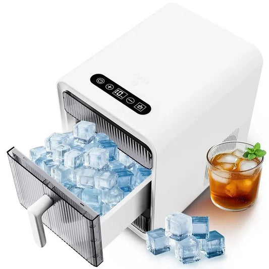 Mini Ice Maker 220V, Fully Automatic Cube Ice Machine for Home & Small Commercial Use