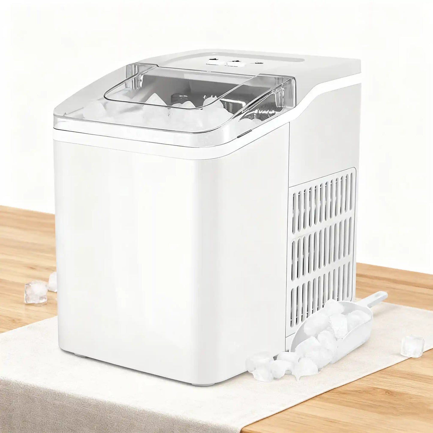 12KG Home Ice Maker – Compact, Fully Automatic, Low-Noise Mini Ice Machine with Self-Cleaning for Household & Dorm Use