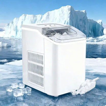 12KG Home Ice Maker – Compact, Fully Automatic, Low-Noise Mini Ice Machine with Self-Cleaning for Household & Dorm Use