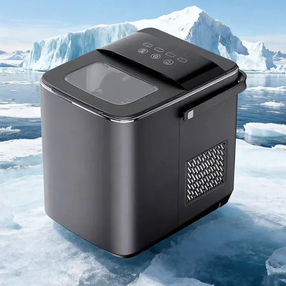 Black Mini Ice Maker 110-220V, Fully Automatic Cube Ice Machine for Home, Plug-In Operation