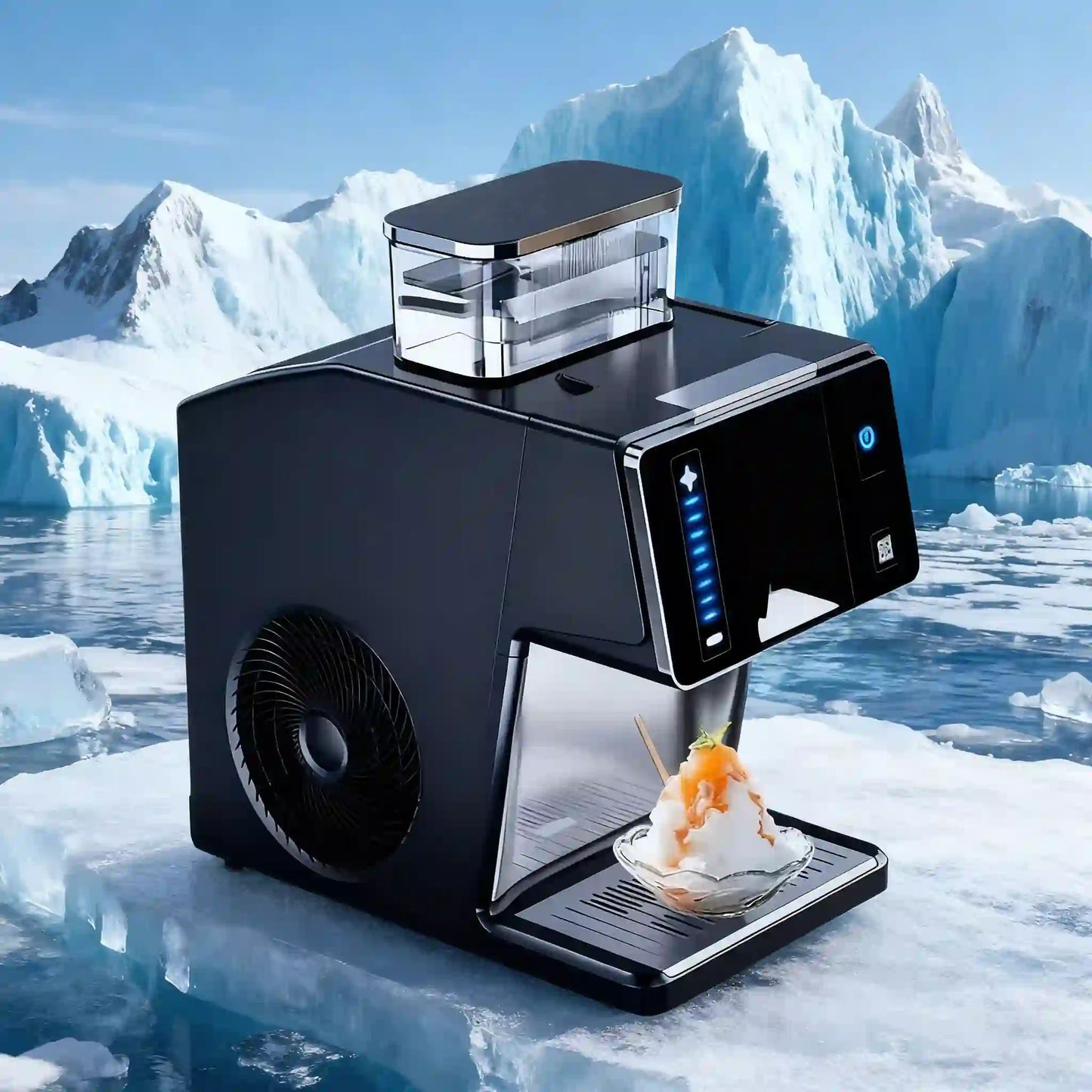 Black Mini Ice Maker, 0.8L Portable Fully Automatic Cube Ice Machine for Home & Small Business