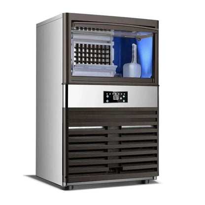 Black Large Commercial Ice Maker 110V US Plug, Fully Automatic Cube Ice Machine for Bar & Home