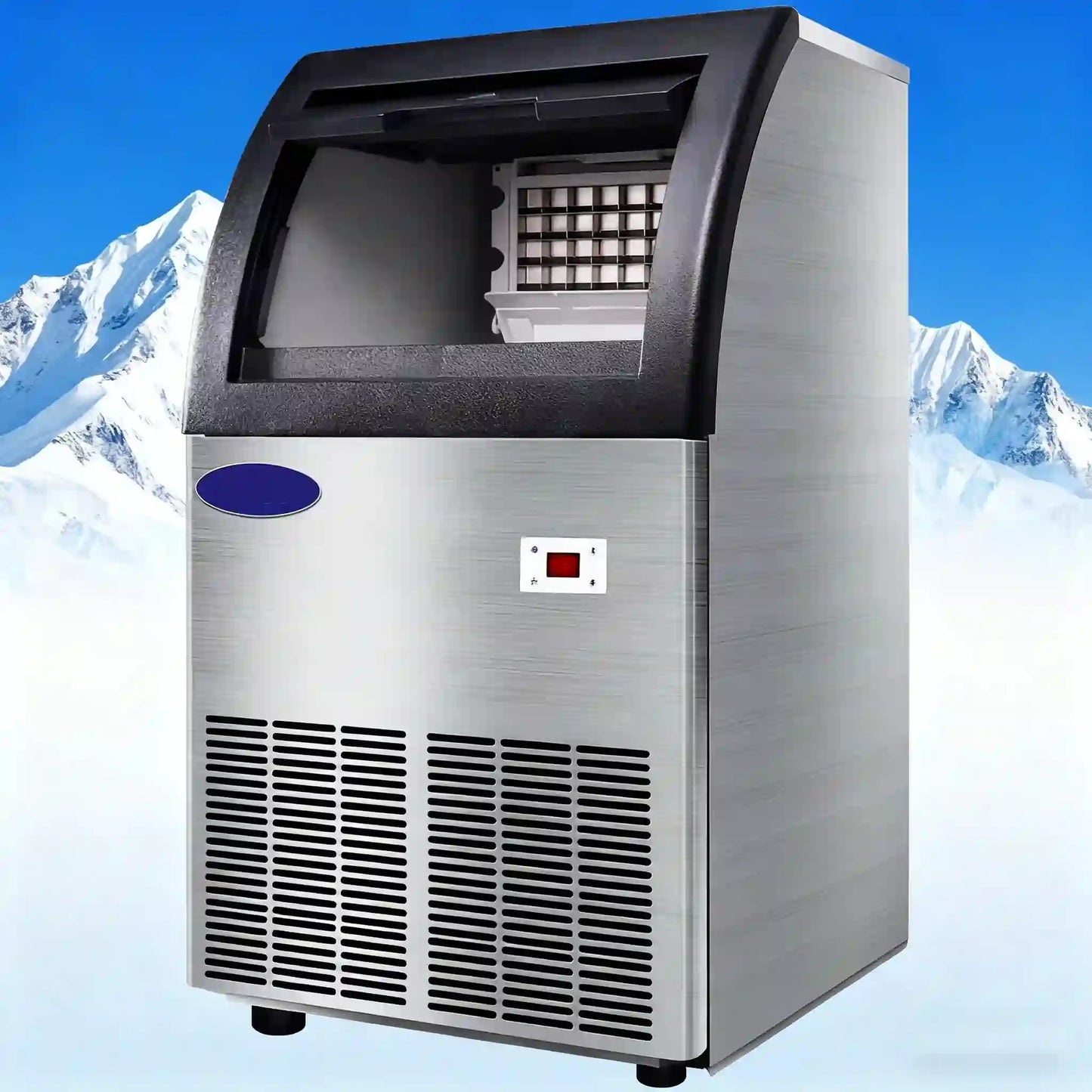Commercial Foam Ice Maker Machine 220V, Fully Automatic High-Efficiency Ice Cube Maker for Milk Tea Shops and Bars (0.565KW)