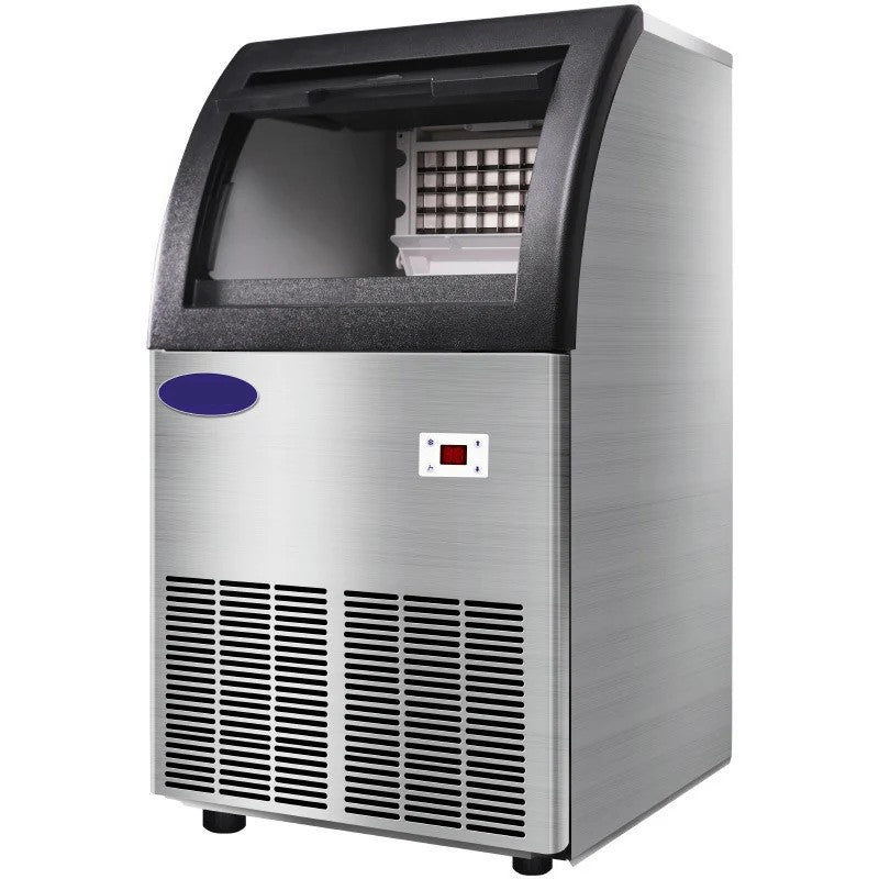 Commercial Foam Ice Maker Machine 220V, Fully Automatic High-Efficiency Ice Cube Maker for Milk Tea Shops and Bars (0.565KW)