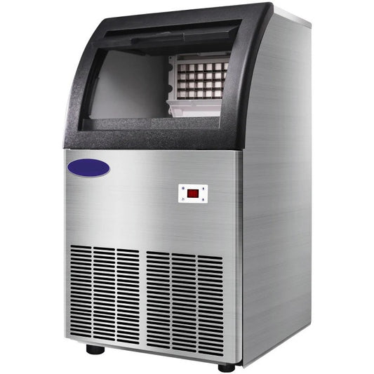 Commercial Foam Ice Maker Machine 220V, Fully Automatic High-Efficiency Ice Cube Maker for Milk Tea Shops and Bars (0.565KW)